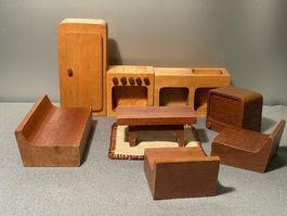 Vintage Holzmöbel tolles 8`teil. Set Massivholz +Teppich Pst